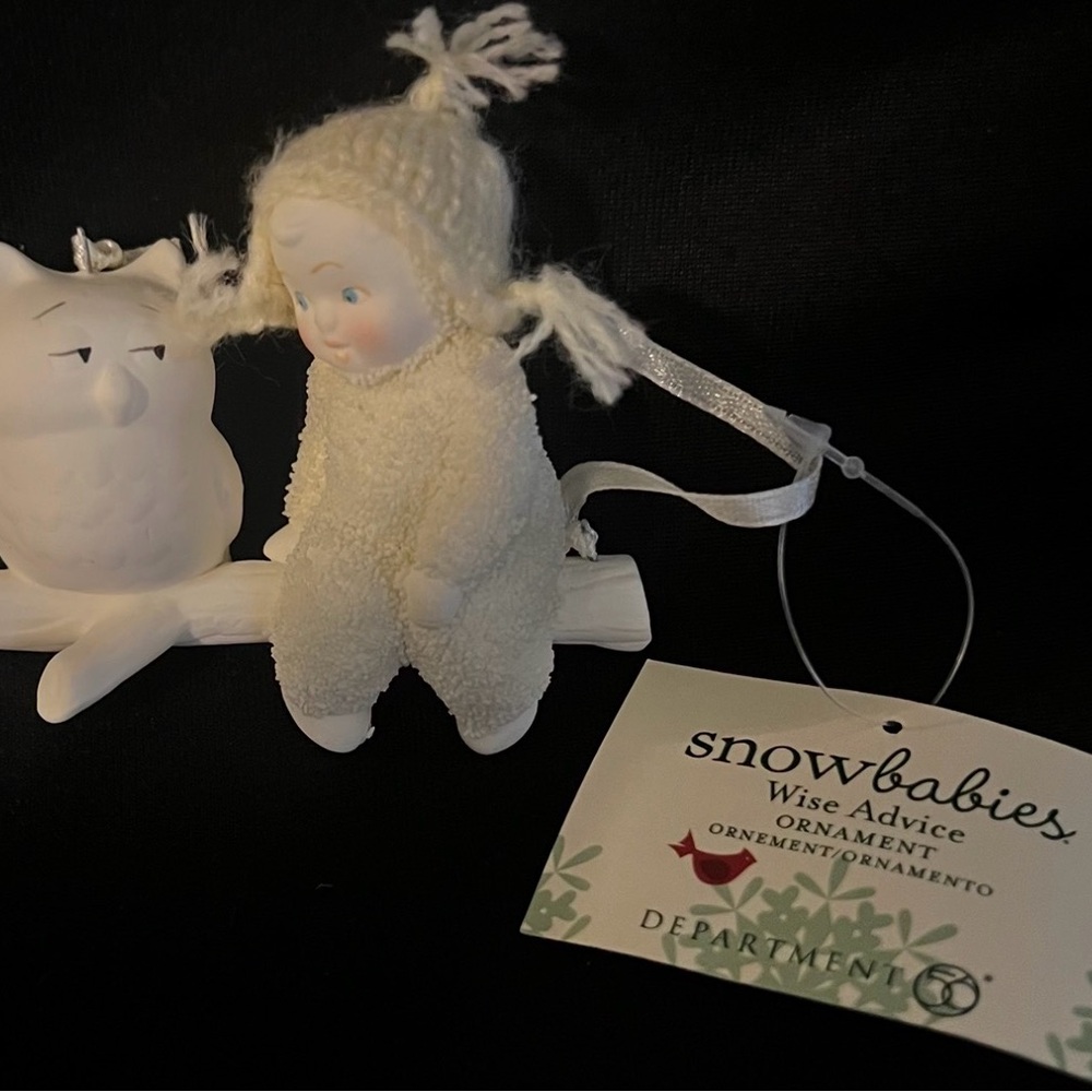Department 56 Snowbabies Wise Advice Ornament - White